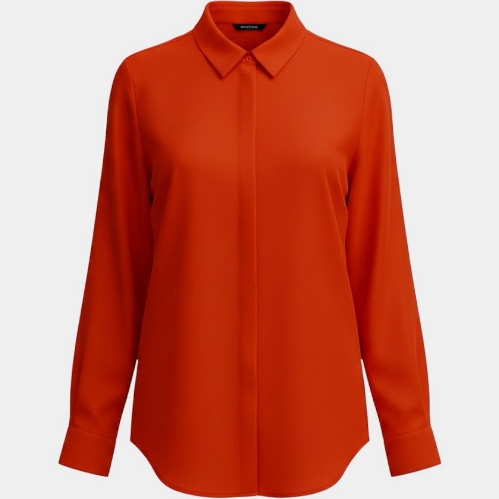 Mossimo Supply Co Orange Roll Tab Sleeve Button Down Blouse XXL